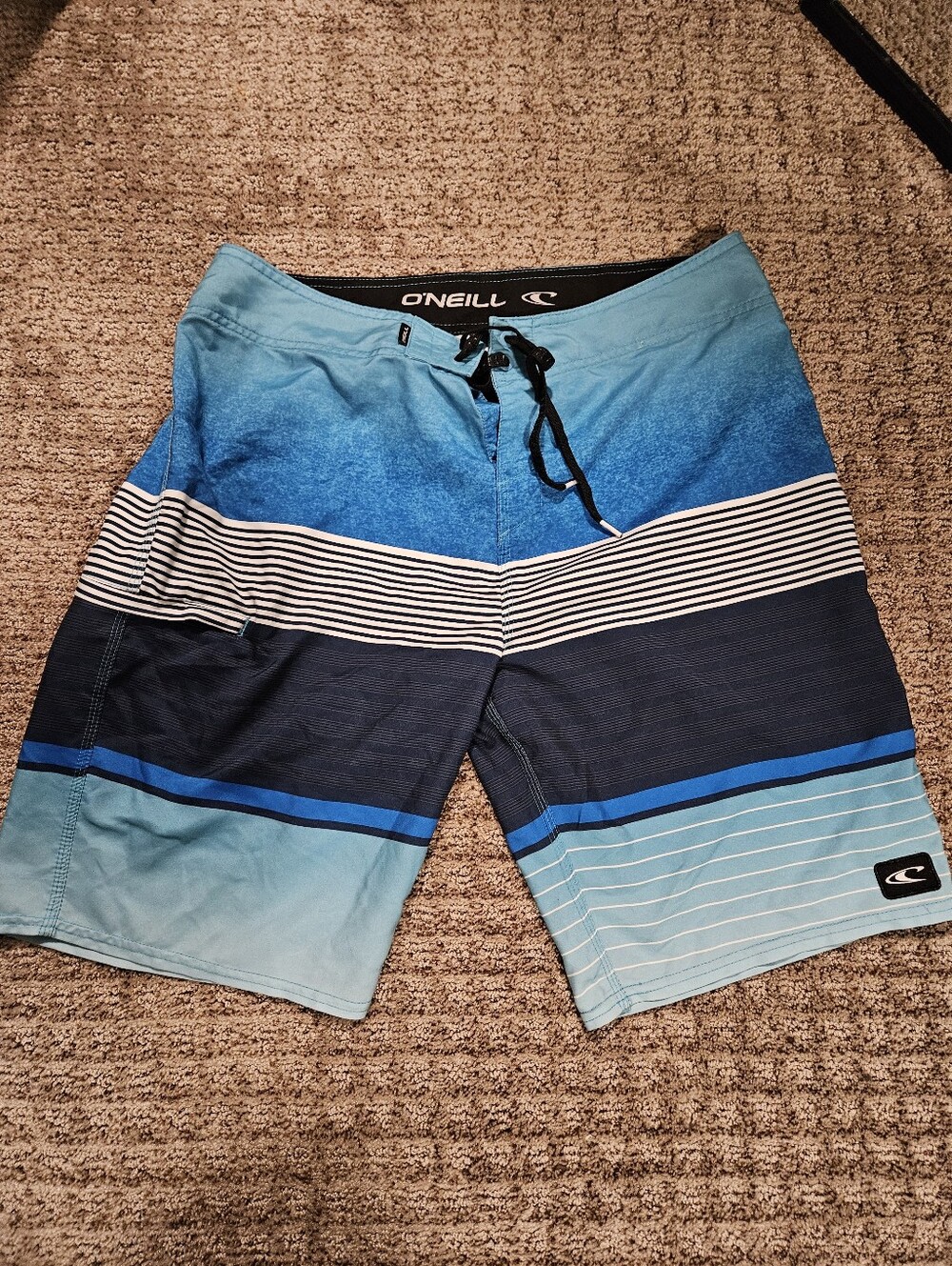 O'Neill Men's Blue Ombre & Stripe Board Shorts